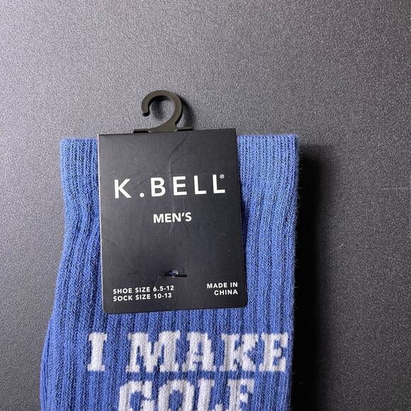 K. Bell Men's Fun Sports Crew Socks I Make Golf Cooler Golf Gift Sock Size 10-13 - Picture 3 of 4